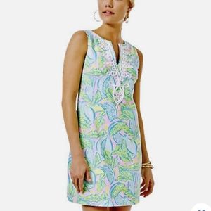 Lilly Pulitzer Harper Shift Dress Urchin Pink Vitamin Sea Medium